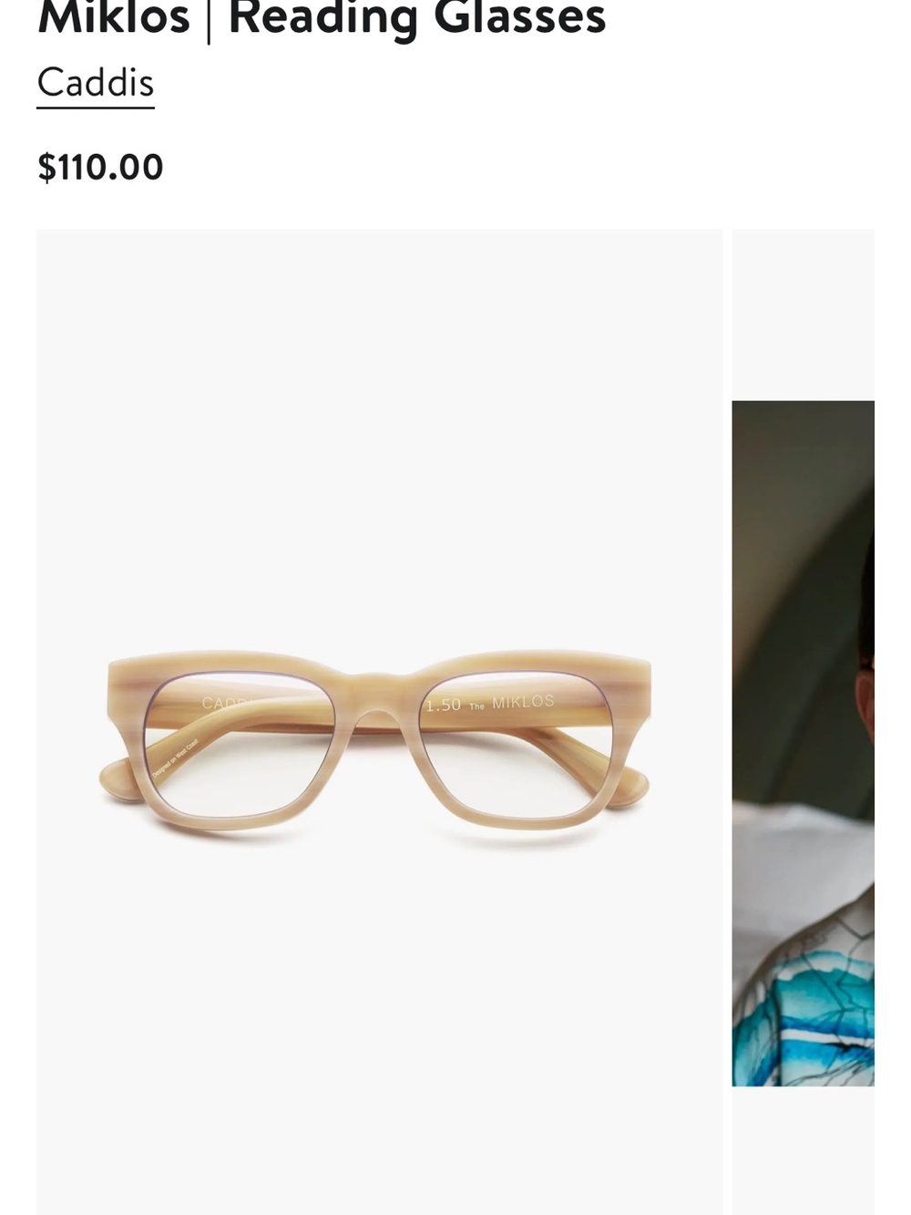 Caddis Women's Reading Glasses in Beige 2.00